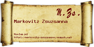 Markovitz Zsuzsanna névjegykártya